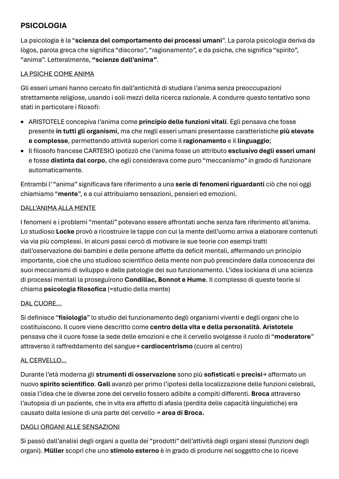 PSICOLOGIA
La psicologia è la "scienza del comportamento dei processi umani". La parola psicologia deriva da
logos, parola greca che signifi
