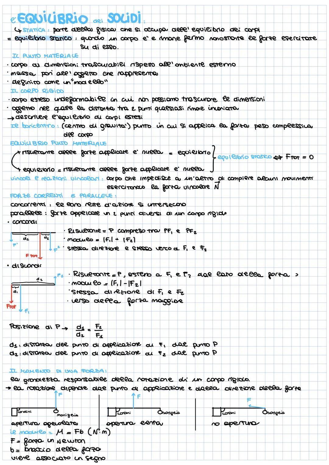 # e EQUILIBRIO del SOLİDİ.
STATICA porre deelas fisico che si occupa aeee' equilibrio dei corpi
= equilibrio statico: quando in corpo è e im