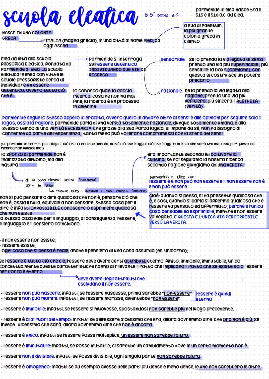 # scuola eleatica 65
NASCE IN UNA COLONIA
GRECA
l'ITALIA (magna grecia), in una città di nome Elea, ad
oggi Ascea
Elea da vita alla scuola