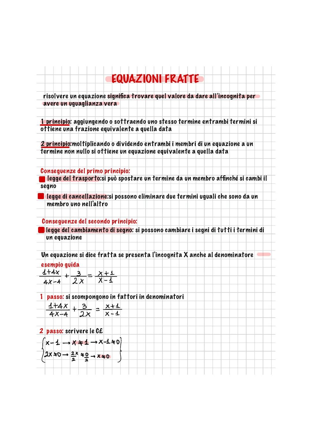 equazioni fratte