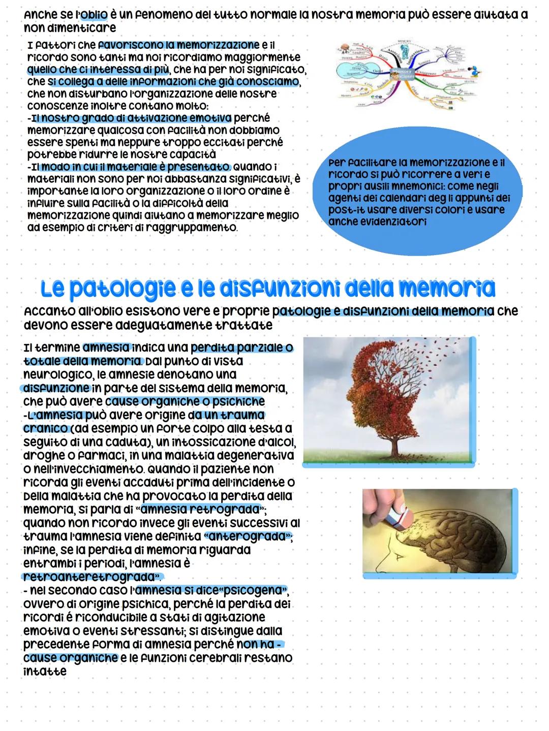 # LA MEMORIA
ogni forma di pensiero è resa possibile da alcune attività di base svolte dalla mente
con la percezione, la mente raccoglie i