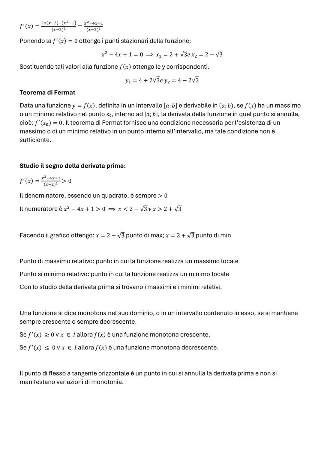 # STUDIO DI FUNZIONE
$y = \frac{x^2 - 1}{x - 2}$
PASSO 1
* Ricerca del dominio (o del campo di esistenza):
Il dominio di una funzione è
