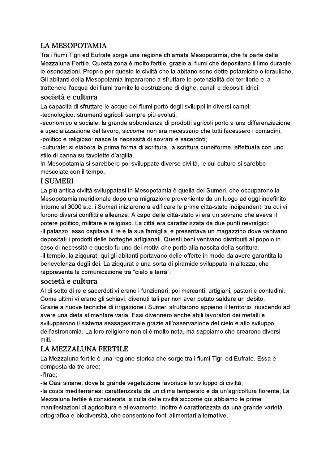 LA MESOPOTAMIA: I SUMERI