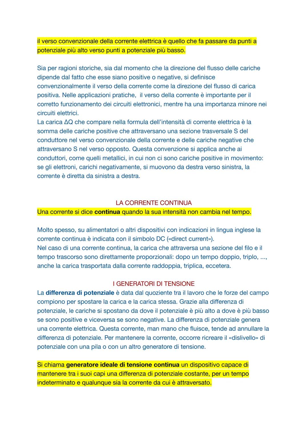 # LA CORRENTE ELETTRICA
Lo sviluppo tecnologico è dovuto in gran parte al fenomeno dell'elettricità, dal quale
deriva la corrente elettrica