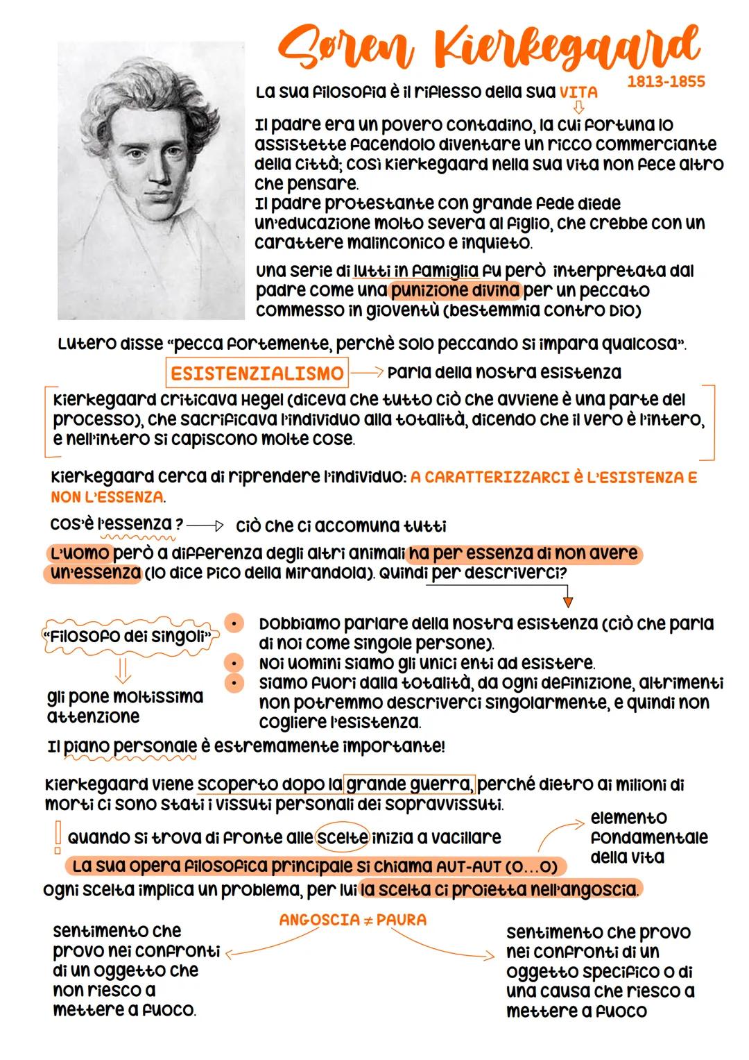 # Søren Kierkegaard
La sua filosofia è il riflesso della sua VITA
1813-1855
Il padre era un povero contadino, la cui fortuna lo
assistett
