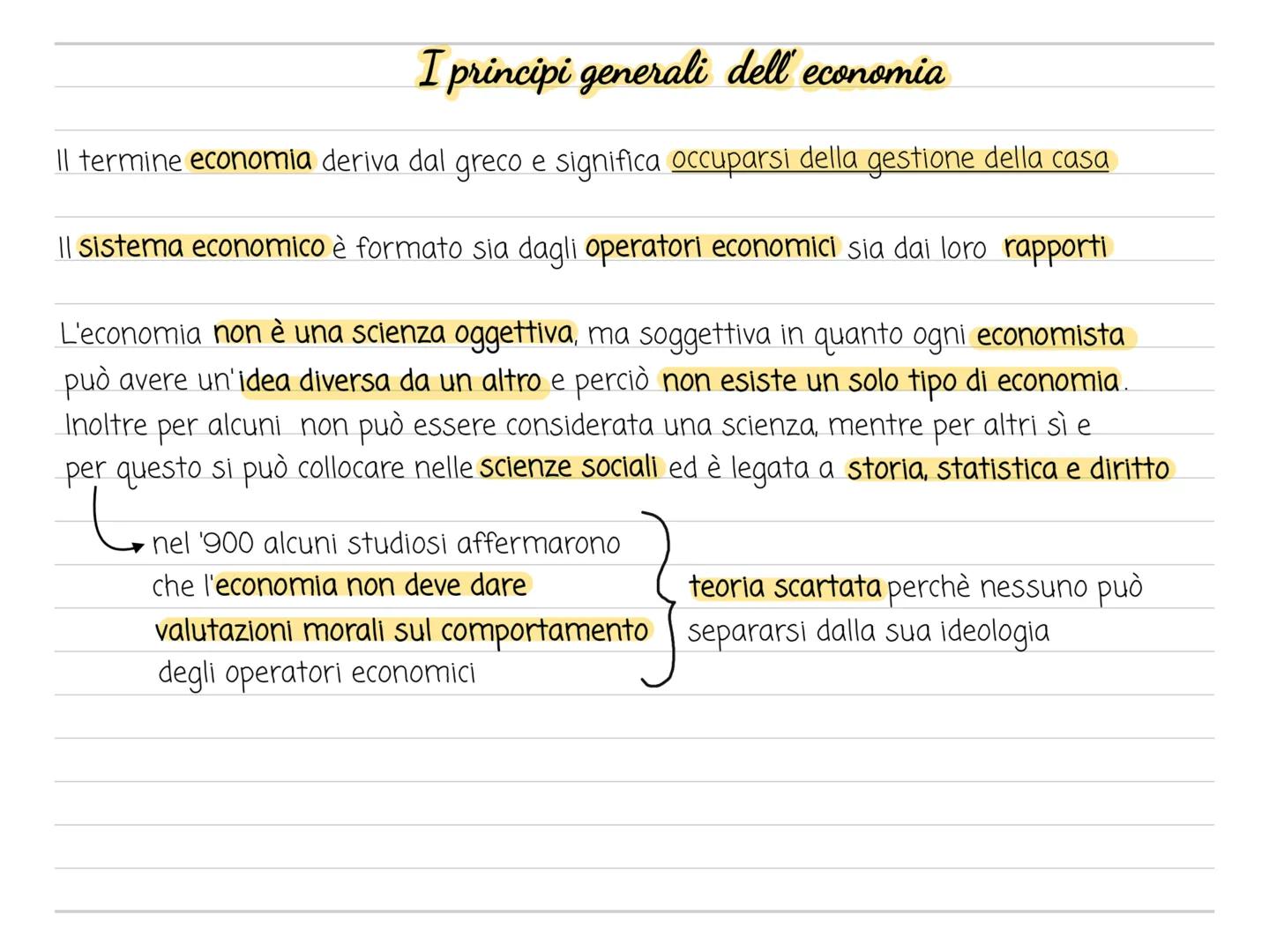 # I principi generali dell' economia
Il termine economia deriva dal greco e significa occuparsi della gestione della casa
|| sistema econo
