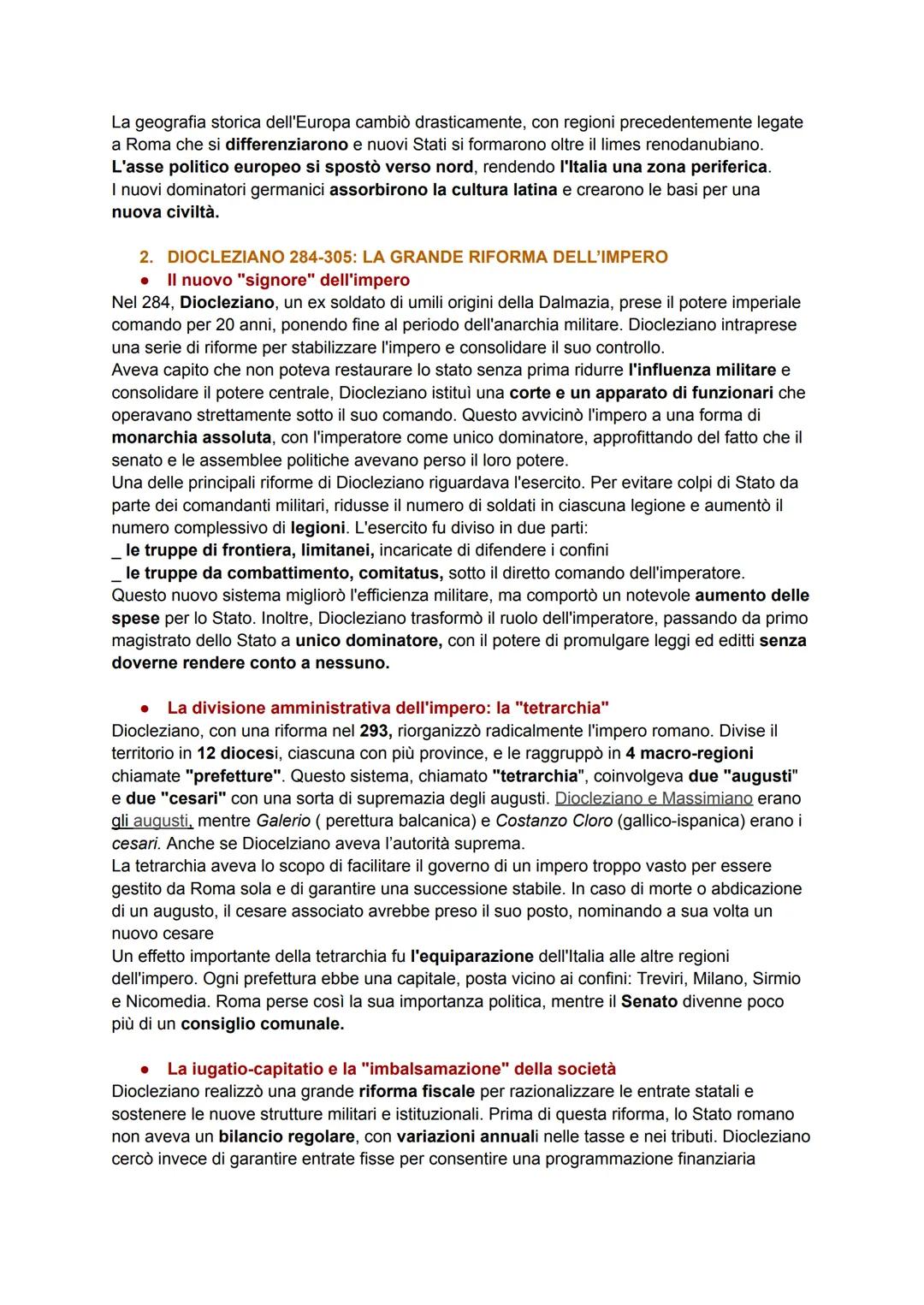 1. LA FINE DEL MONDO ANTICO
•
Un'epoca di grandi processi storici
La crisi dell'anarchia militare" nel III secolo, insieme alla successiva c