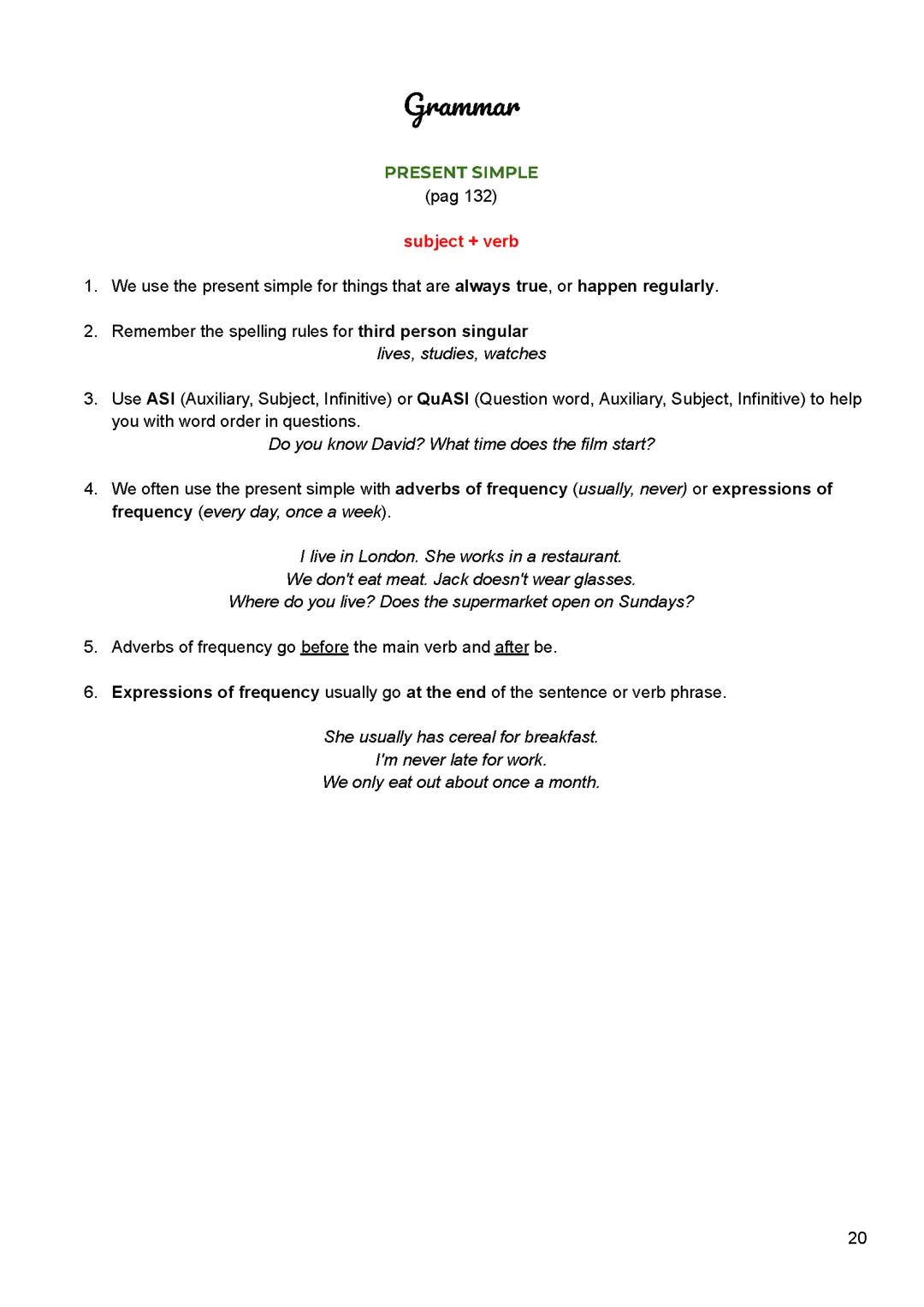 Inglese B1 - Guida ai Tempi Verbali