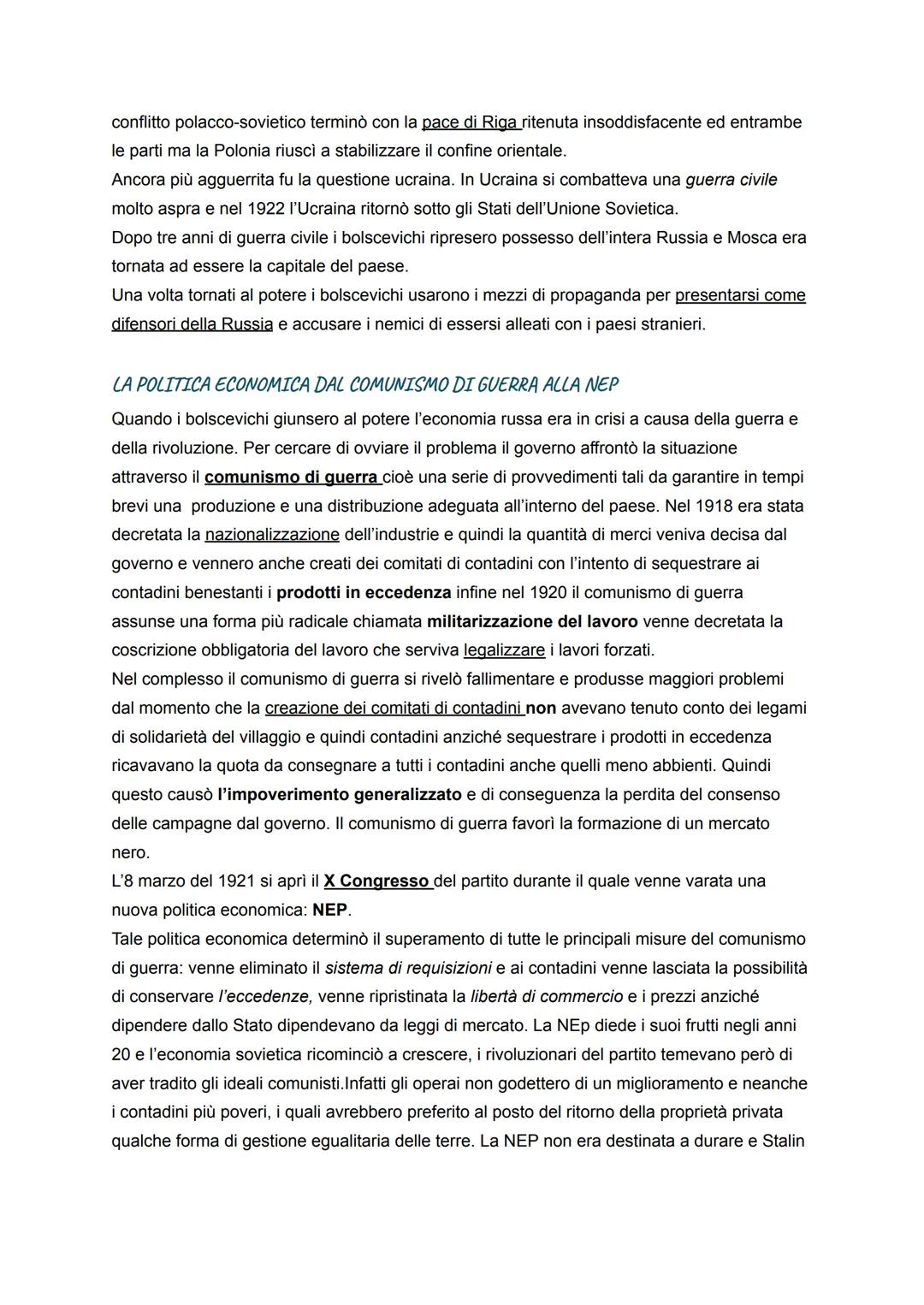 Capitolo 5
RIVOLUZIONE RUSSA DA LENIN A STALIN
La prima grande potenza del crollo sospeso della guerra fu l'impero russo. Nel 1917 la
situaz