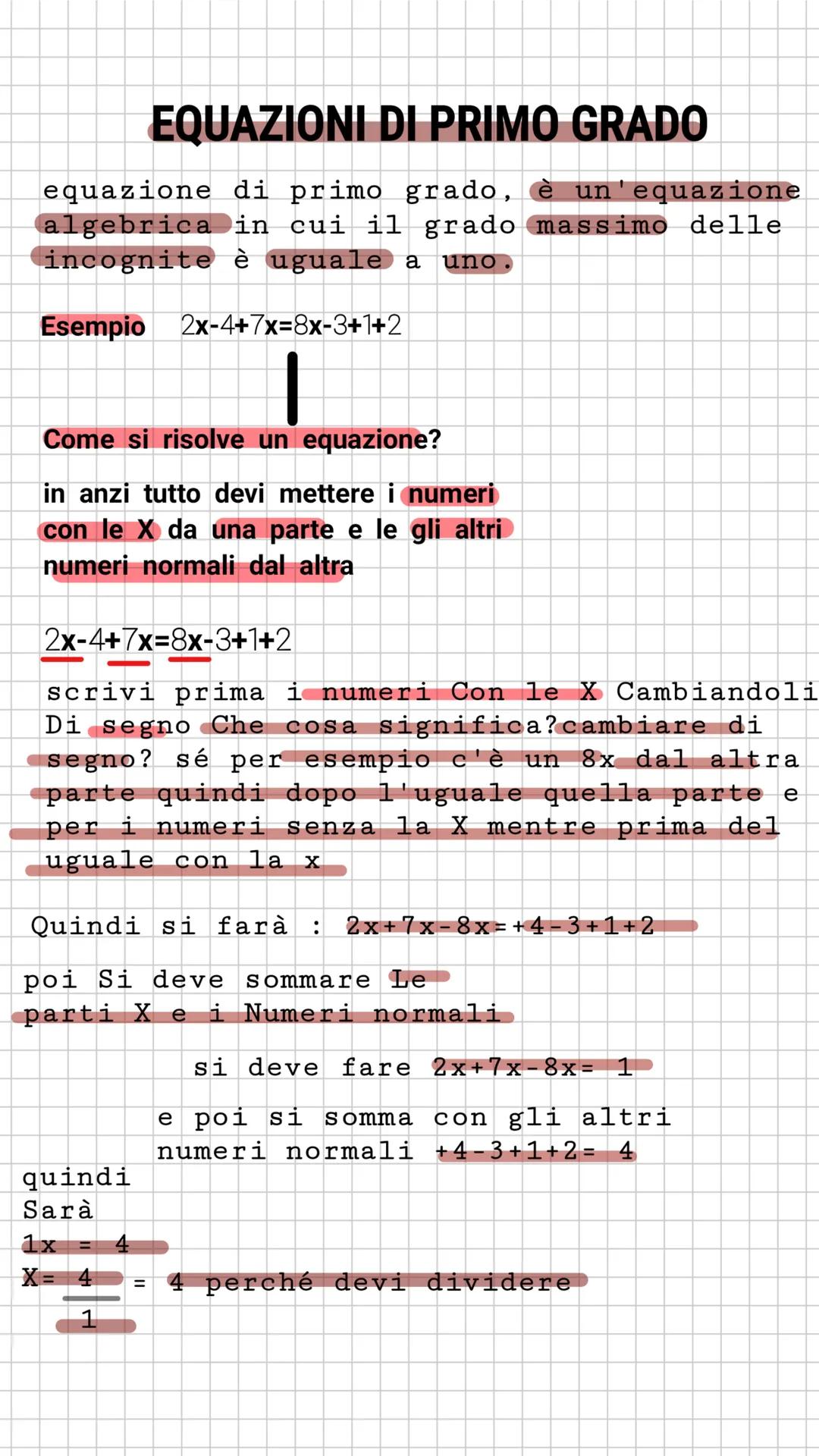 Equazioni di Primo grado