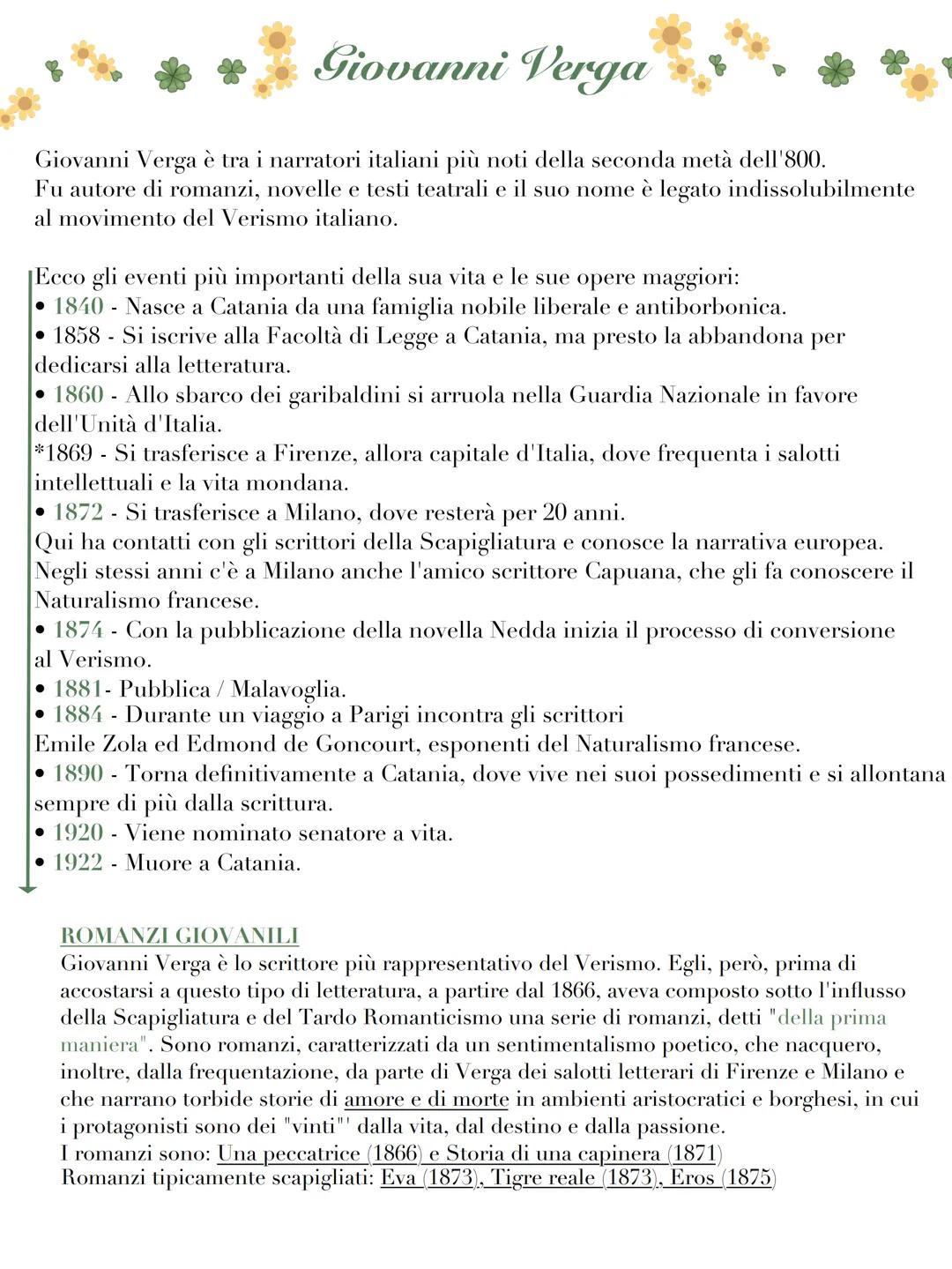 *
Giovanni Verga
Giovanni Verga รจ tra i narratori italiani piรน noti della seconda metร dell'800.
Fu autore di romanzi, novelle e testi teat