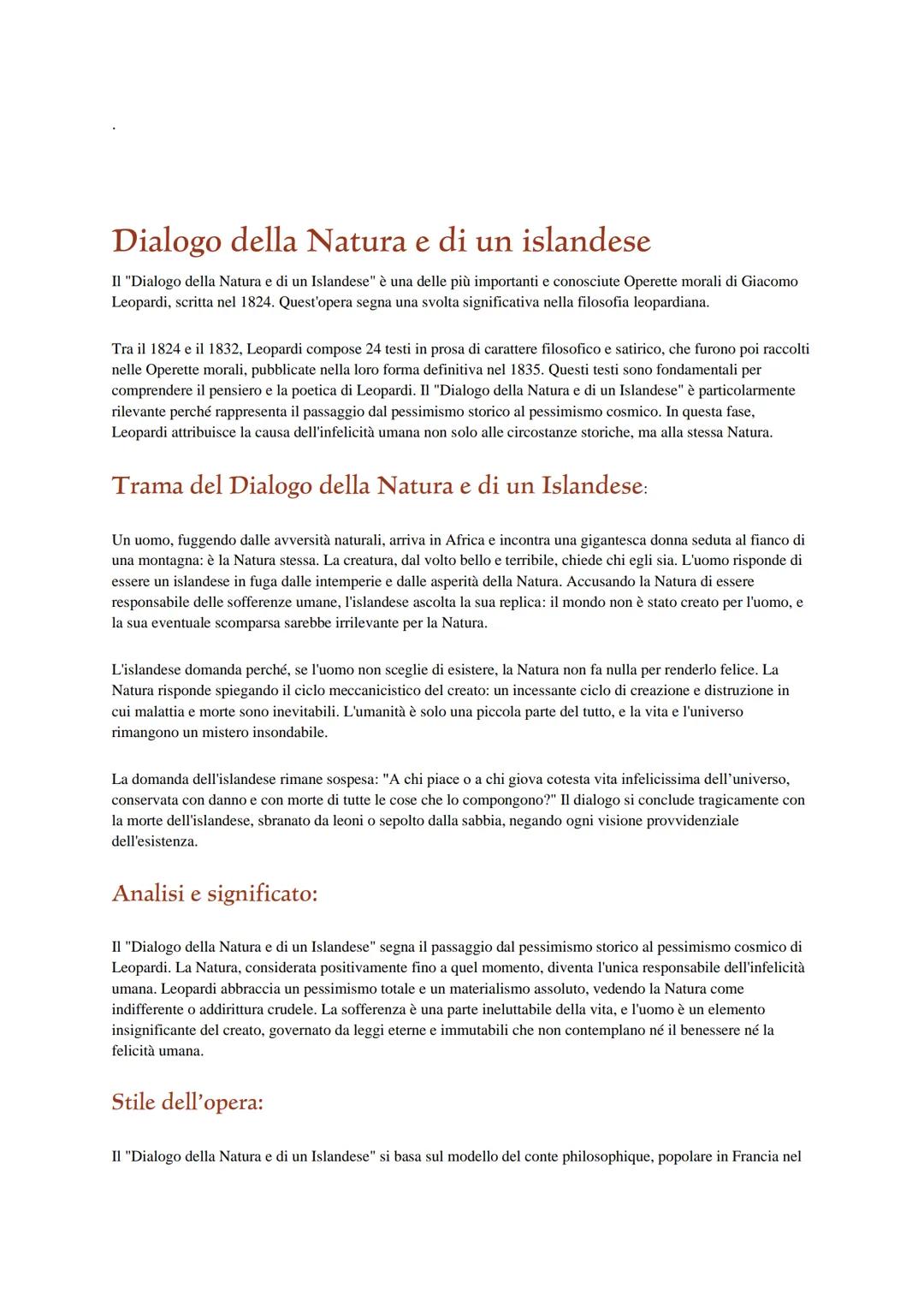 Dialogo della Natura e di un Islandese