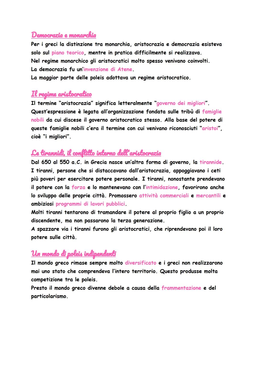 Ela arcaica
I Greci
> nacque la polis (città-stato autonoma);
> colonizzazione dei Greci in Occidente;
nonostante la frammentazione geografi