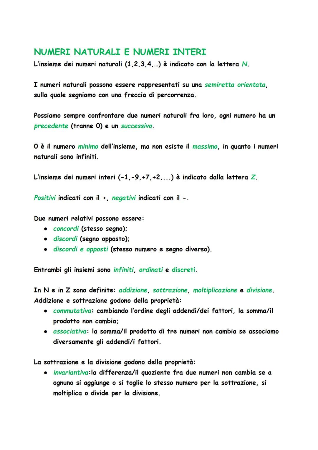 # NUMERI NATURALI E NUMERI INTERI
L'insieme dei numeri naturali (1,2,3,4,...) è indicato con la lettera N.
I numeri naturali possono esser