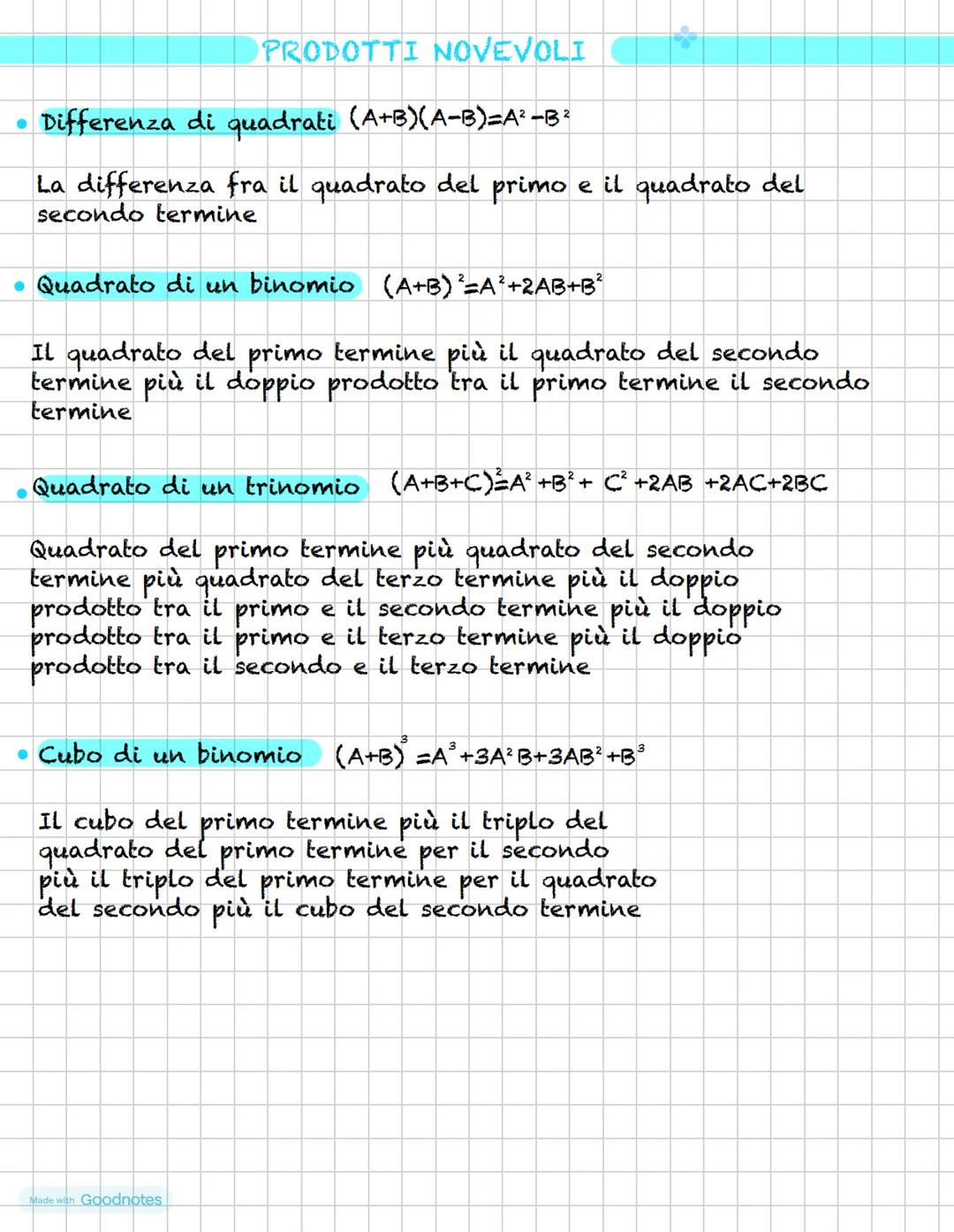Omogeneo.
tutti i termini
I POLINOMI
un polinomio è la
somma algebrica di
monomi
binomio
a² + b²
Può essere
hanno lo stesso
grado
Completo
r
