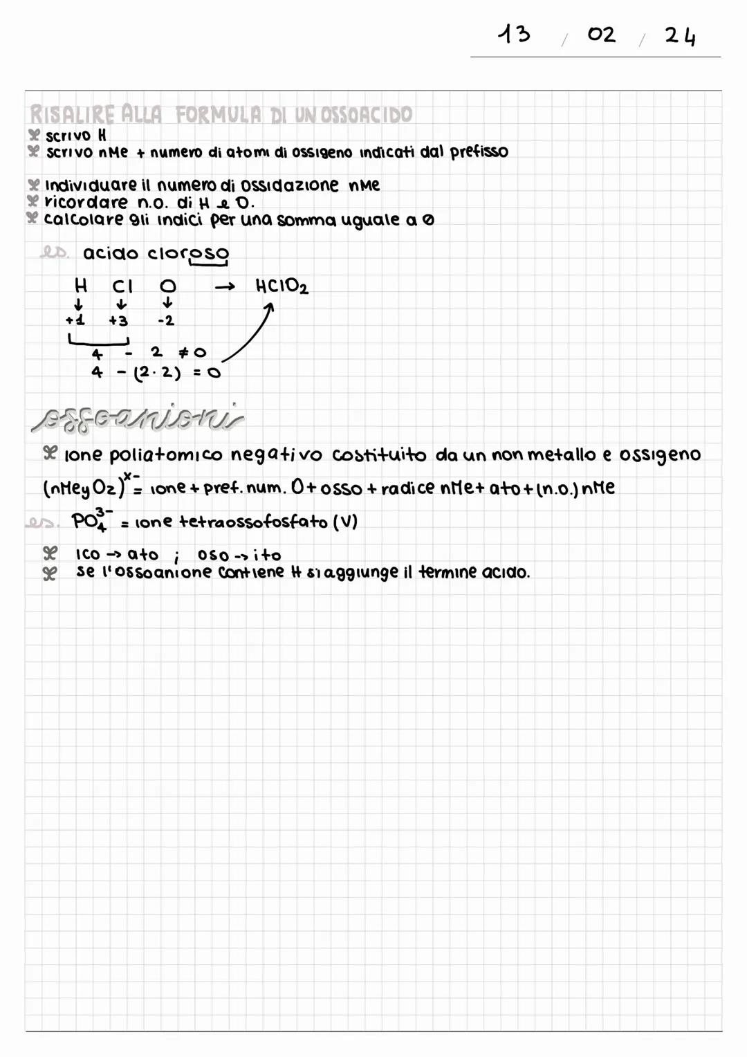 # 13 / 02 / 2024
de momenti
CAPITOLO 15
* Il numero di ossidazione (no) è la carica eletrica che un atomo avrebbe se, quando legato
ad