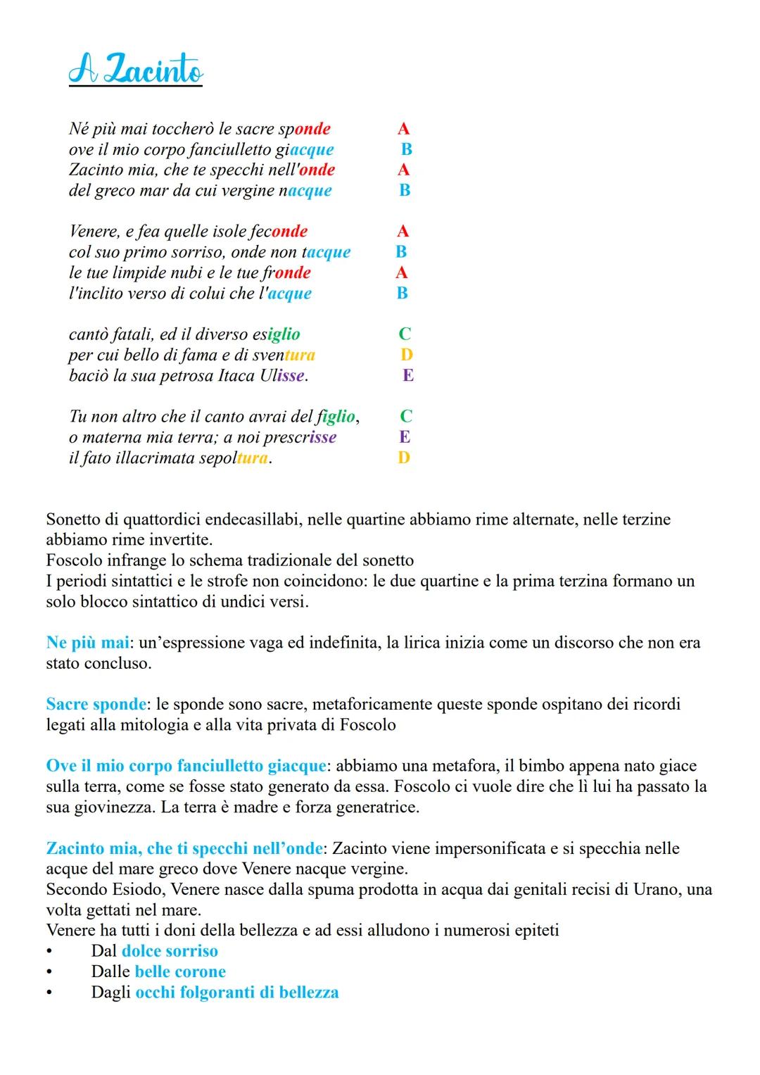 # Ugo Foscolo
VITA:
Niccolò Ugo Foscolo nasce nell' isola greca di
Zante (Zacinto) isola che nel periodo napoleonico
apparteneva alla repu