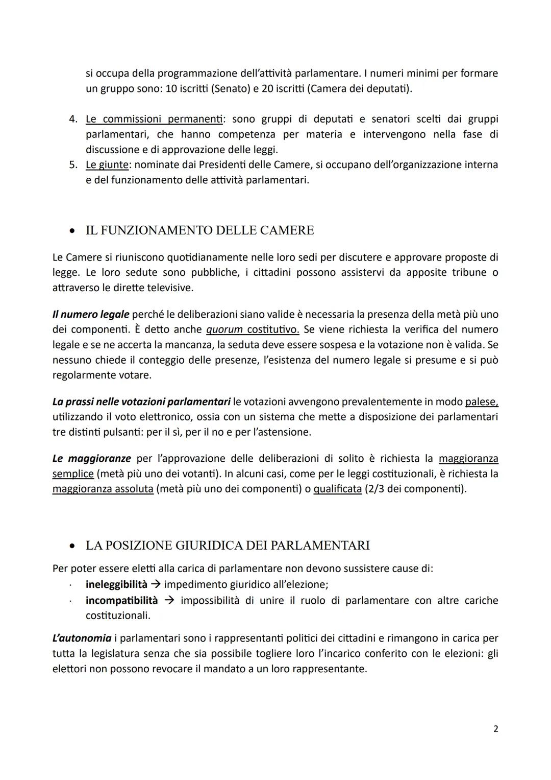 # IL PARLAMENTO: la funzione legislativa
• LA COMPOSIZIONE DEL PARLAMENTO
II Parlamento è l'organo costituzionale titolare del potere legi