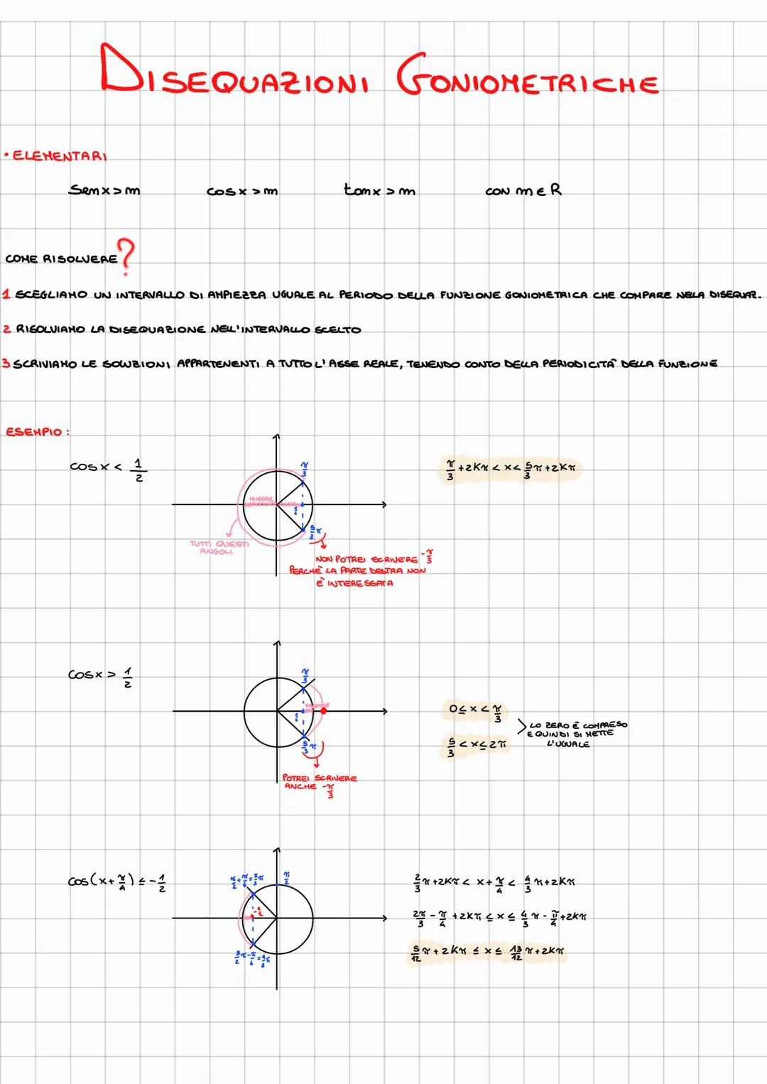 # DISEQUAZIONI GONIOMETRICHE
- ELEMENTARI
Semx > m
COSX > m
tomx > m
CON MER
COME RISOLVERE
1 SCEGLIAMO UN INTERVALLO DI ANPIEZZA UGU