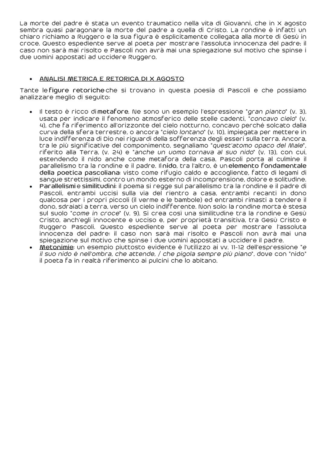 # X AGOSTO (MYRICAE,1896)
Pur partendo dalla notte stellata. Giovanni Pascoli non scrisse questa poesia in onore
della notte di San Lorenzo