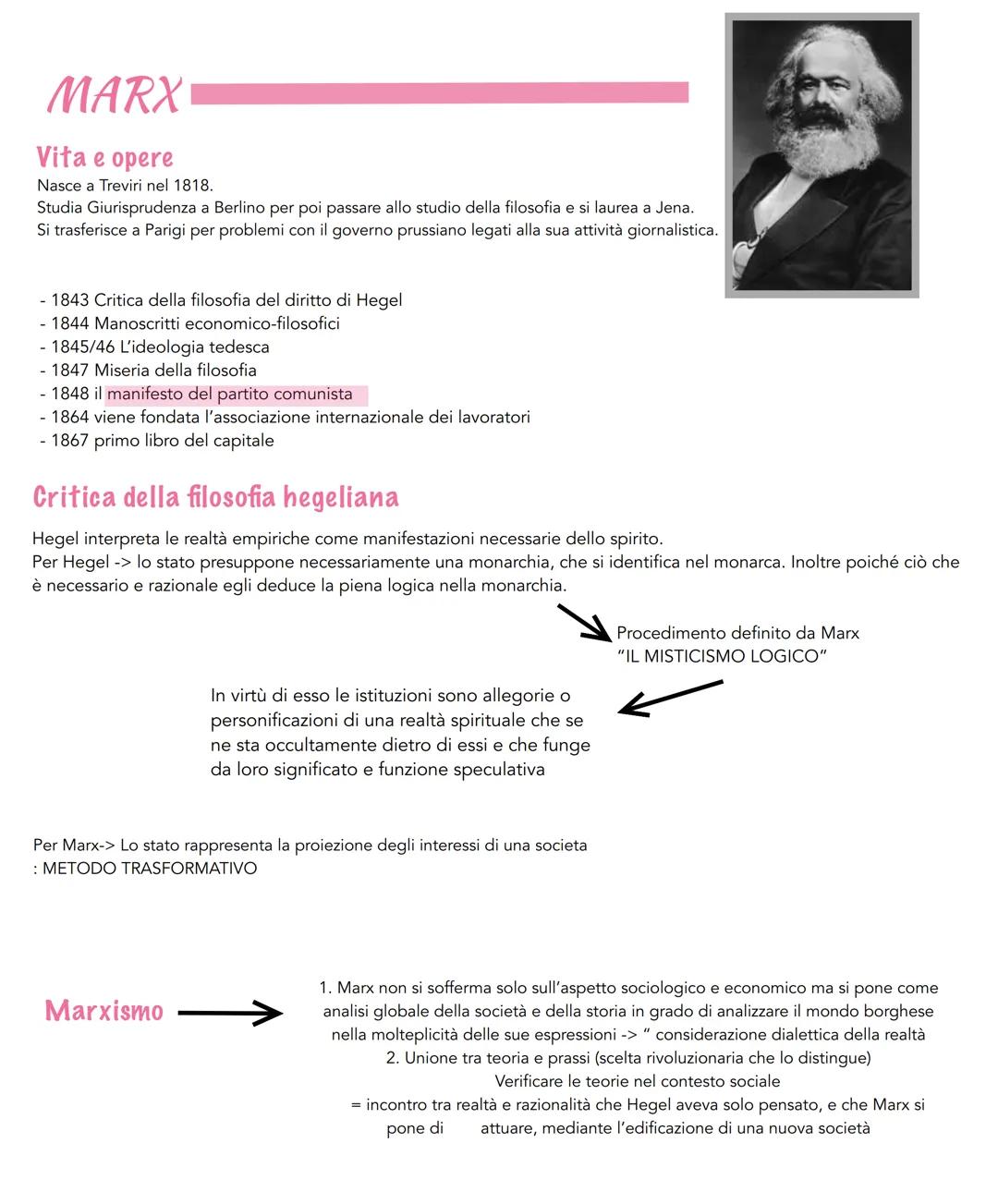 # MARX
Vita e opere
Nasce a Treviri nel 1818.
Studia Giurisprudenza a Berlino per poi passare allo studio della filosofia e si laurea a Je