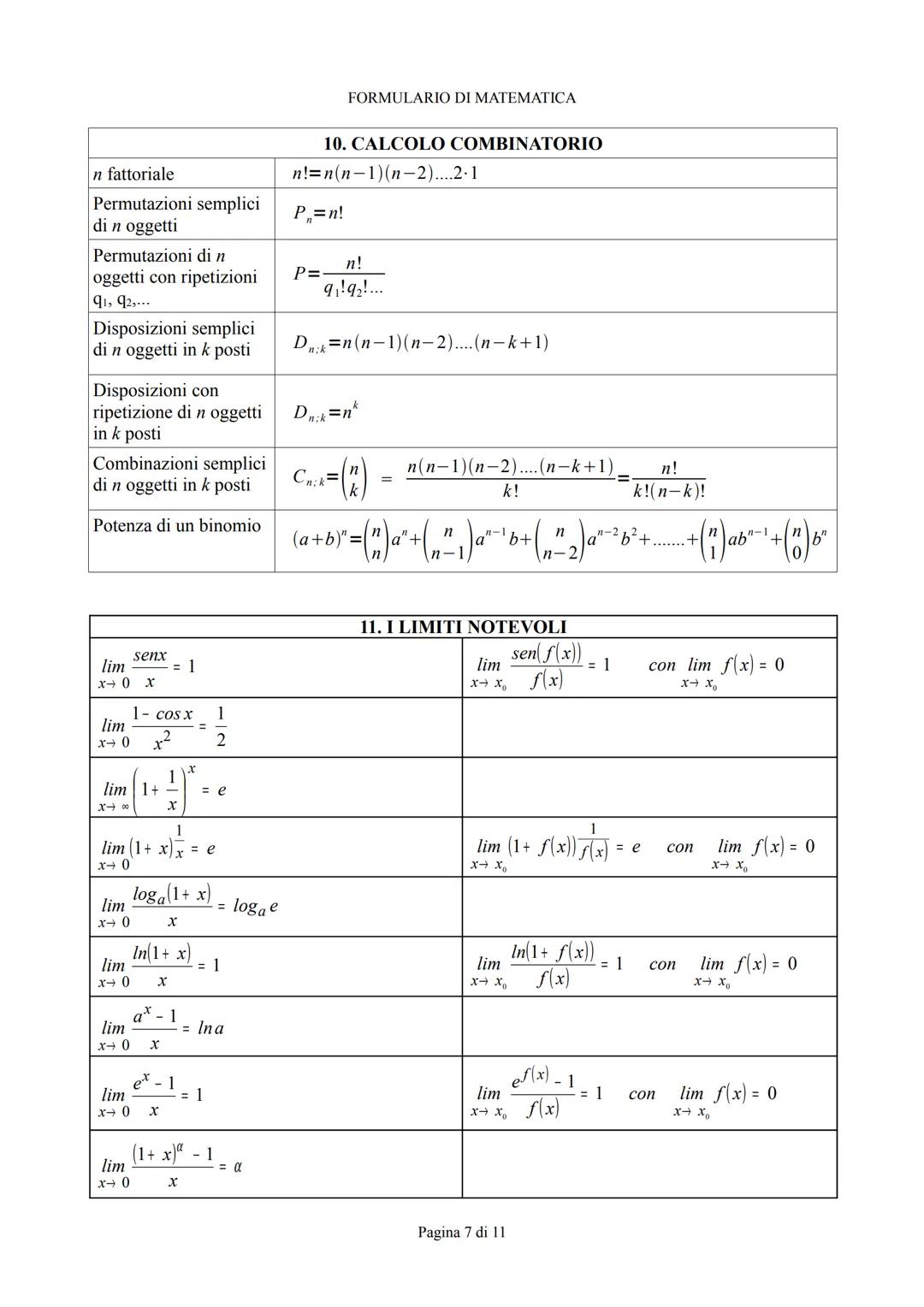 FORMULARIO DI MATEMATICA
# FORMULARIO
DI
MATEMATICA
CONTENUTI
1.trasformazioni geometriche
2.piano cartesiano
3.retta
4.Parabola
5.Cir