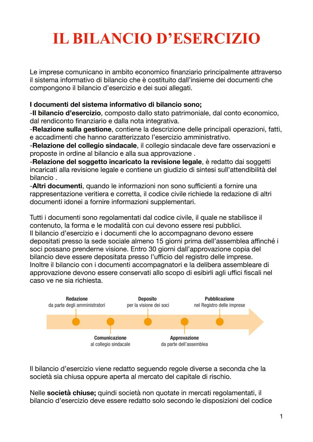 # IL BILANCIO D'ESERCIZIO
Le imprese comunicano in ambito economico finanziario principalmente attraverso
il sistema informativo di bilanci