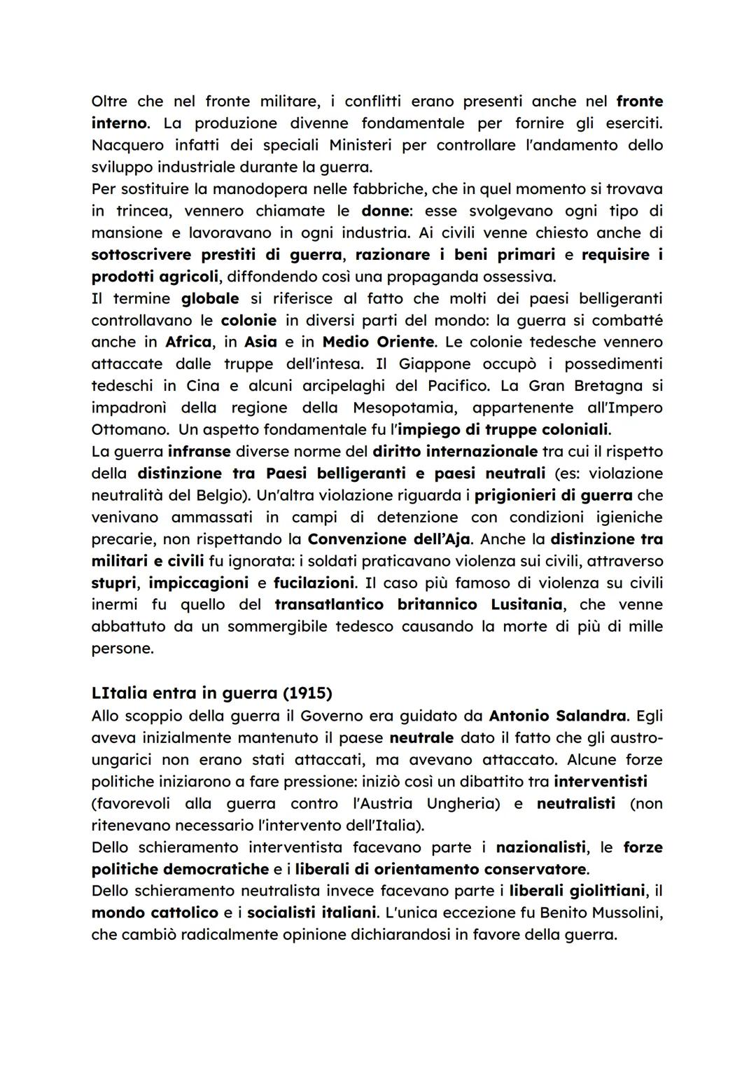 La prima guerra mondiale
L'Europa alla vigilia della guerra
Lo scenario politico europeo all'inizio del 1900 era alquanto travagliato. Tra
G