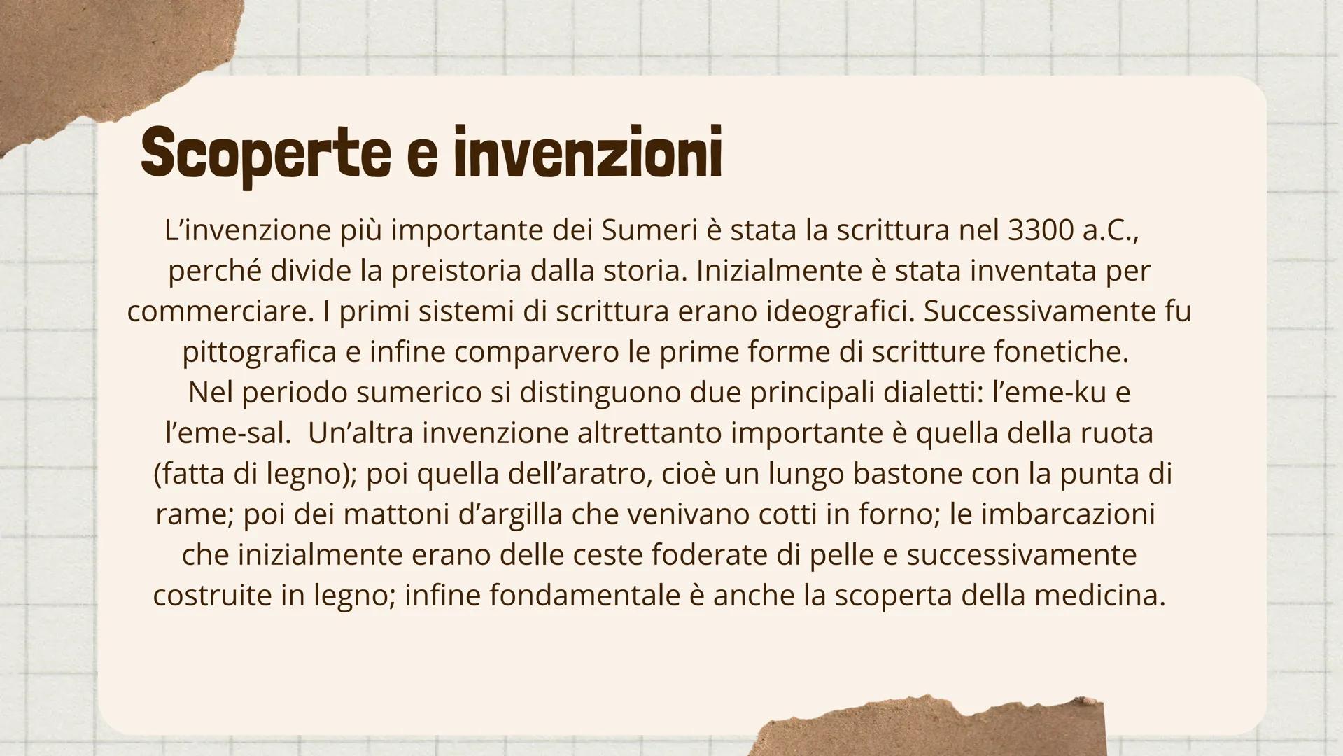 I sumeri Chi sono?
I Sumeri sono il primo popolo antico di cui si ha conoscenza, si
insiediarono in Mesopotamia (terra tra i due fiumi)
Into