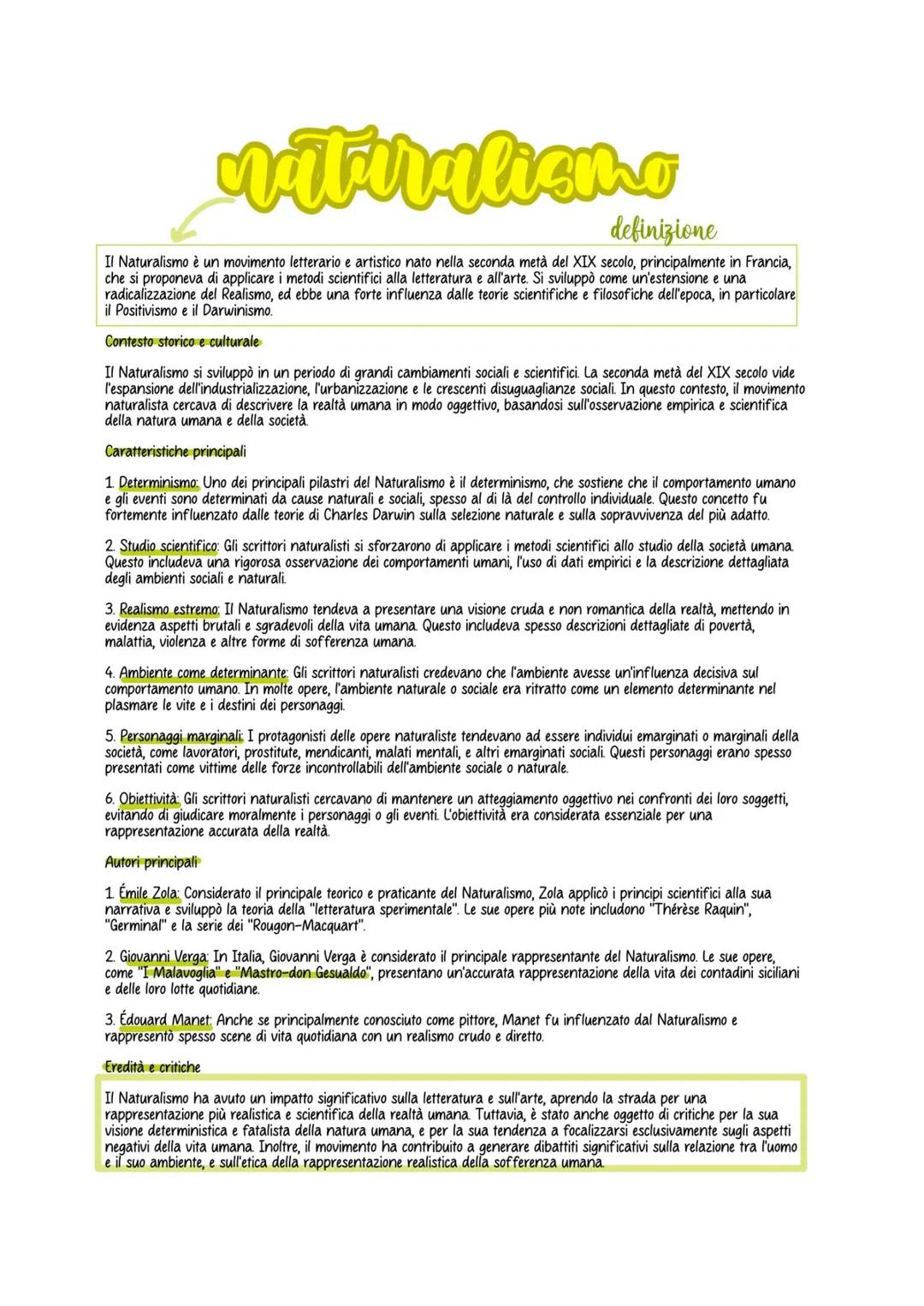 # naturalismo
definizione
Il Naturalismo è un movimento letterario e artistico nato nella seconda metà del XIX secolo, principalmente in F
