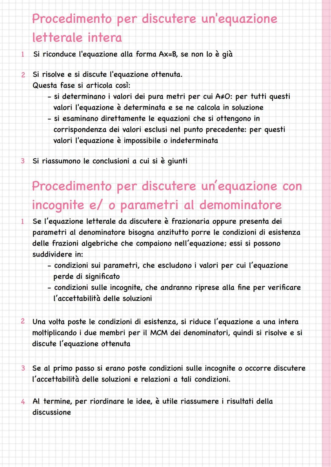 Equazioni di primo grado numeriche intere
Equazione
Si chiama equazione ogni uguaglianza tra due espressioni che contiene almeno
una lettera