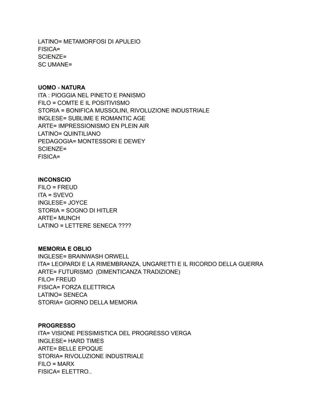 NUCLEI TEMATICI
ICEBERG
italiano → svevo e psicoanalisi
filosofia → freud
storia → nazismo (freud era ebreo)
scienze umane → stratificazione