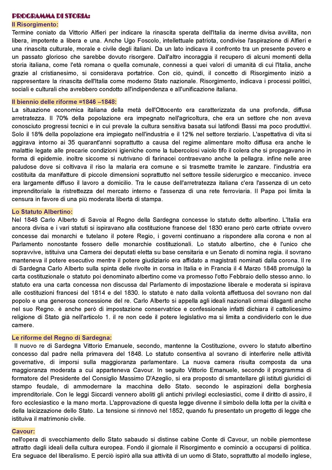 PROGRAMMA DI STORIA MATURITÀ