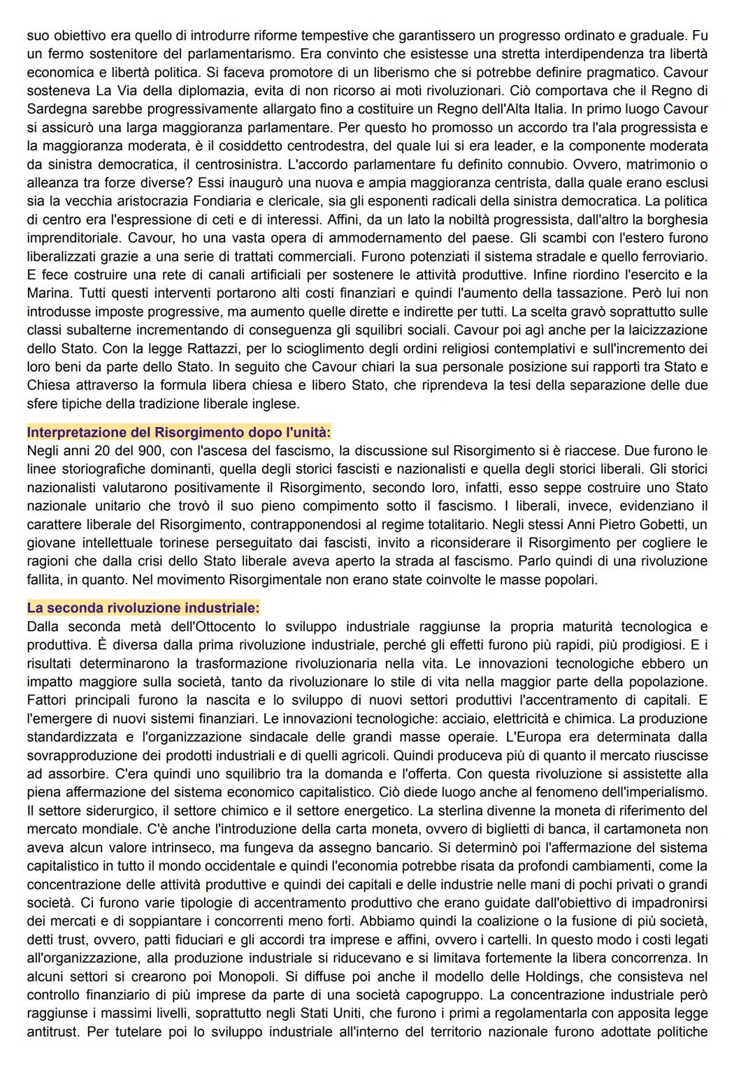 PROGRAMMA DI STORIA:
Il Risorgimento:
Termine coniato da Vittorio Alfieri per indicare la rinascita sperata dell'Italia da inerme divisa avv