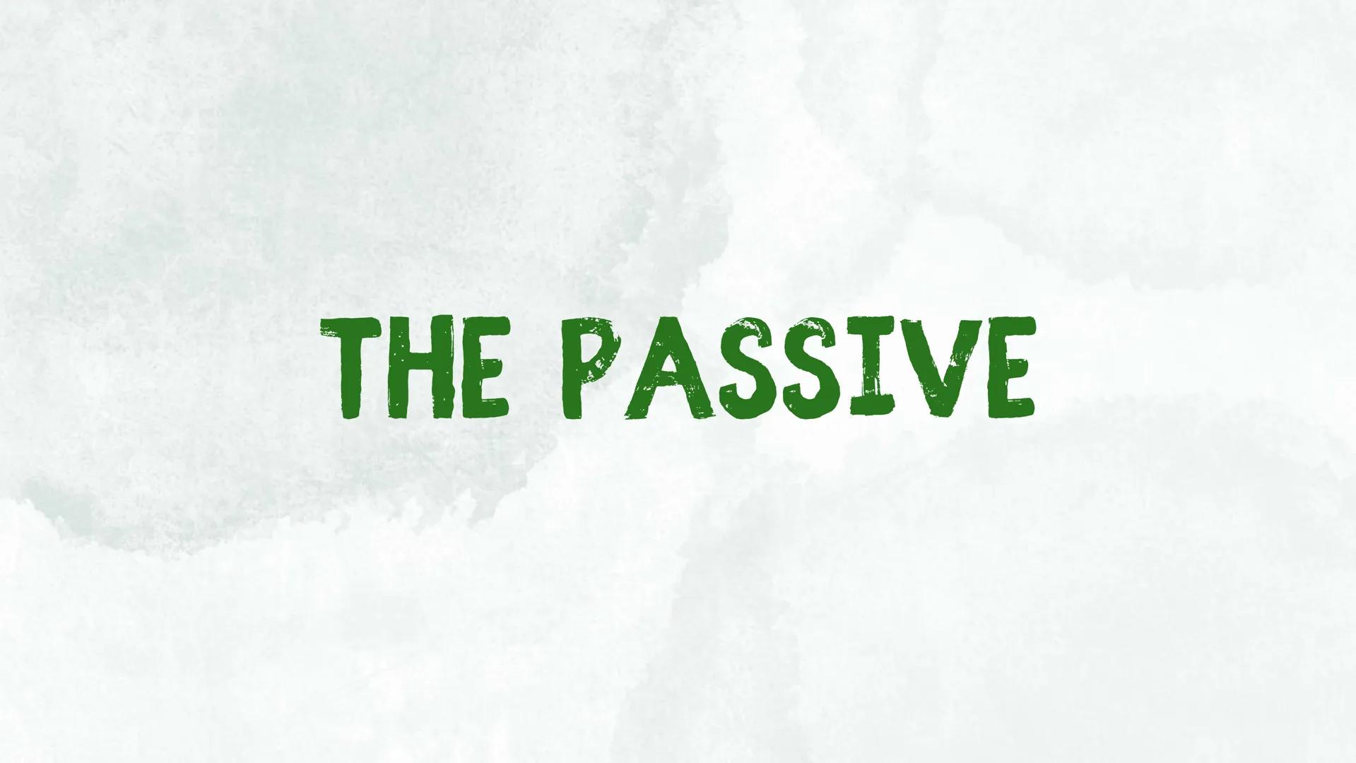 THE PASSIVE A COSA SERVE LA FORMA PASSIVA?
La forma passiva si utilizza per manifestare un interesse verso la persona o
l'oggetto che subisc