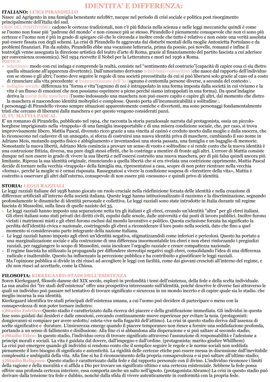 CRISI DELLE CERTEZZE:
ITALIANO: LUIGI PIRANDELLO
Nasce ad Agrigento in una famiglia benestante nel1867, nacque nel periodo di crisi sociale