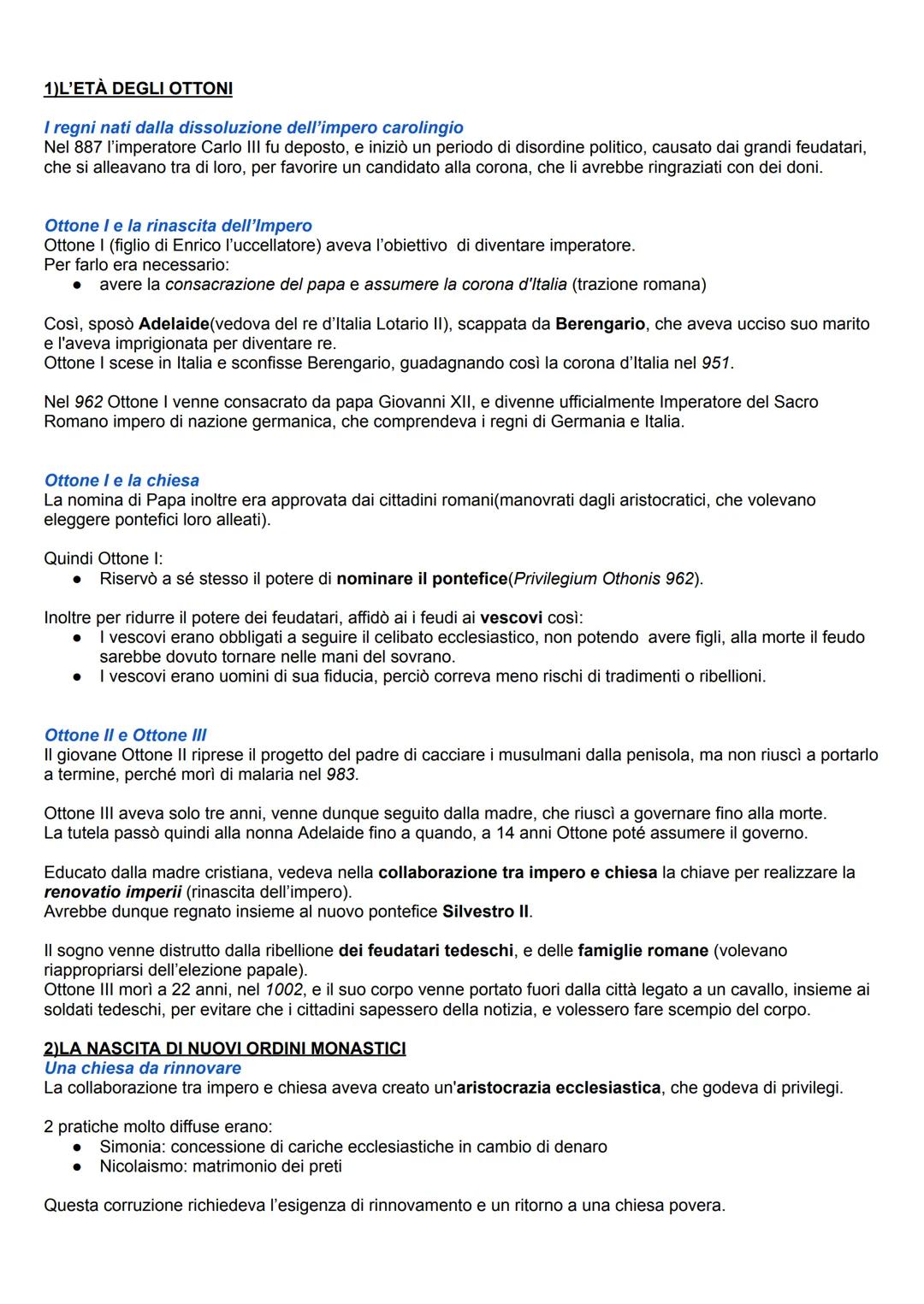 # 1)L'ETÀ DEGLI OTTONI
I regni nati dalla dissoluzione dell'impero carolingio
Nel 887 l'imperatore Carlo III fu deposto, e iniziò un period