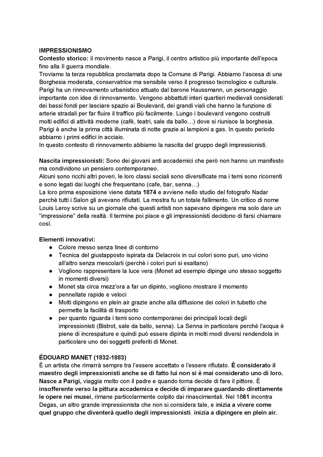 Impressionismo / Post Impressionismo Arte