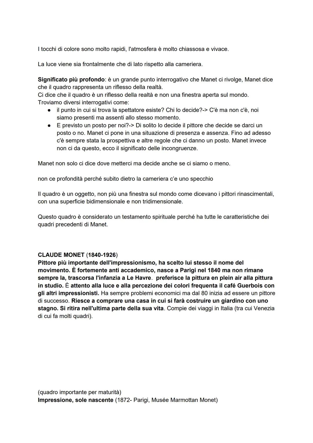 IMPRESSIONISMO
Contesto storico: il movimento nasce a Parigi, il centro artistico più importante dell'epoca
fino alla II guerra mondiale.
Tr