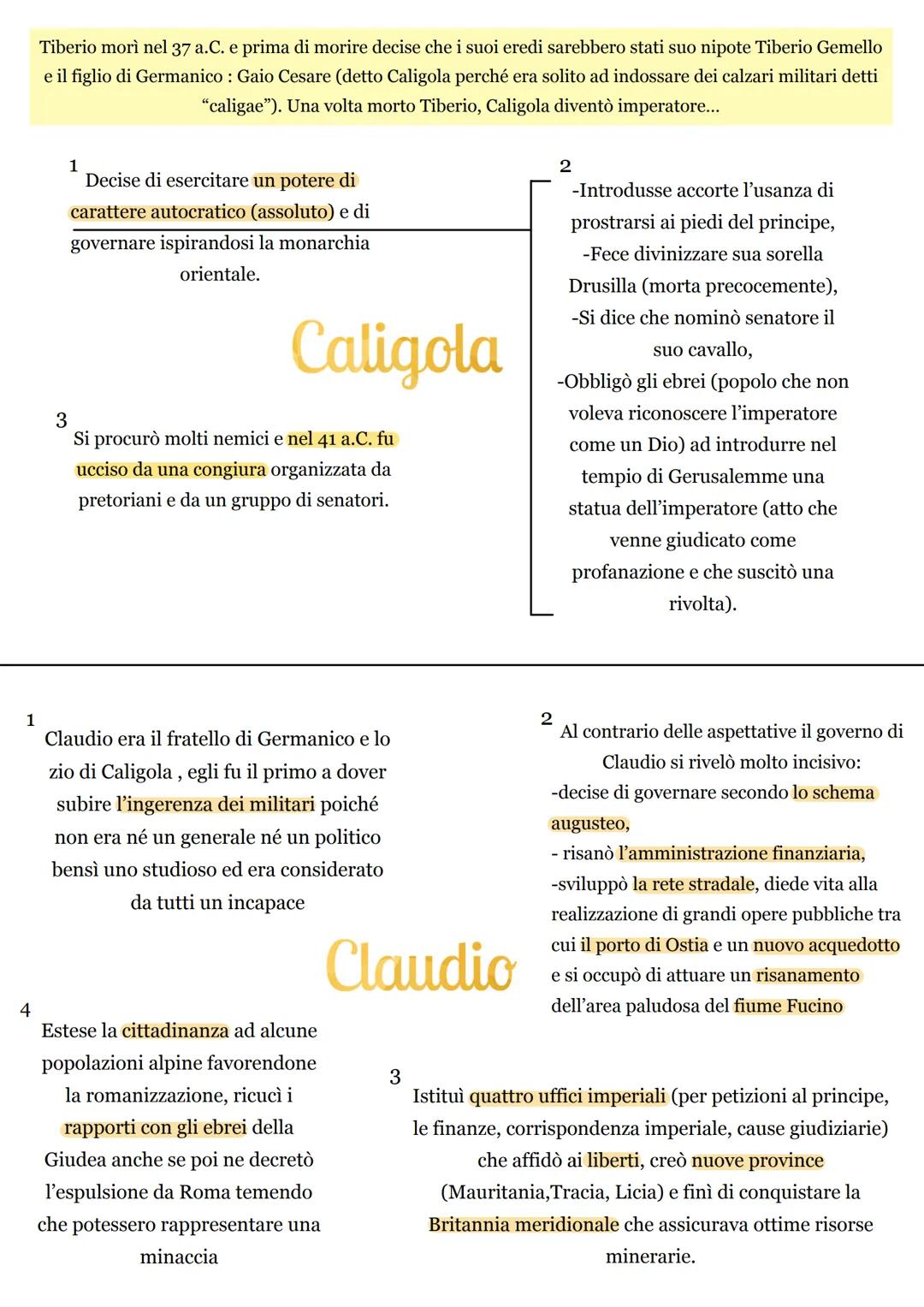 # La Dinastia Giulio-Claudia
Nell'impero dopo Augusto l'imperatore aveva grandi poteri ma la sua legittimazione dipendeva dal
Senato e la s