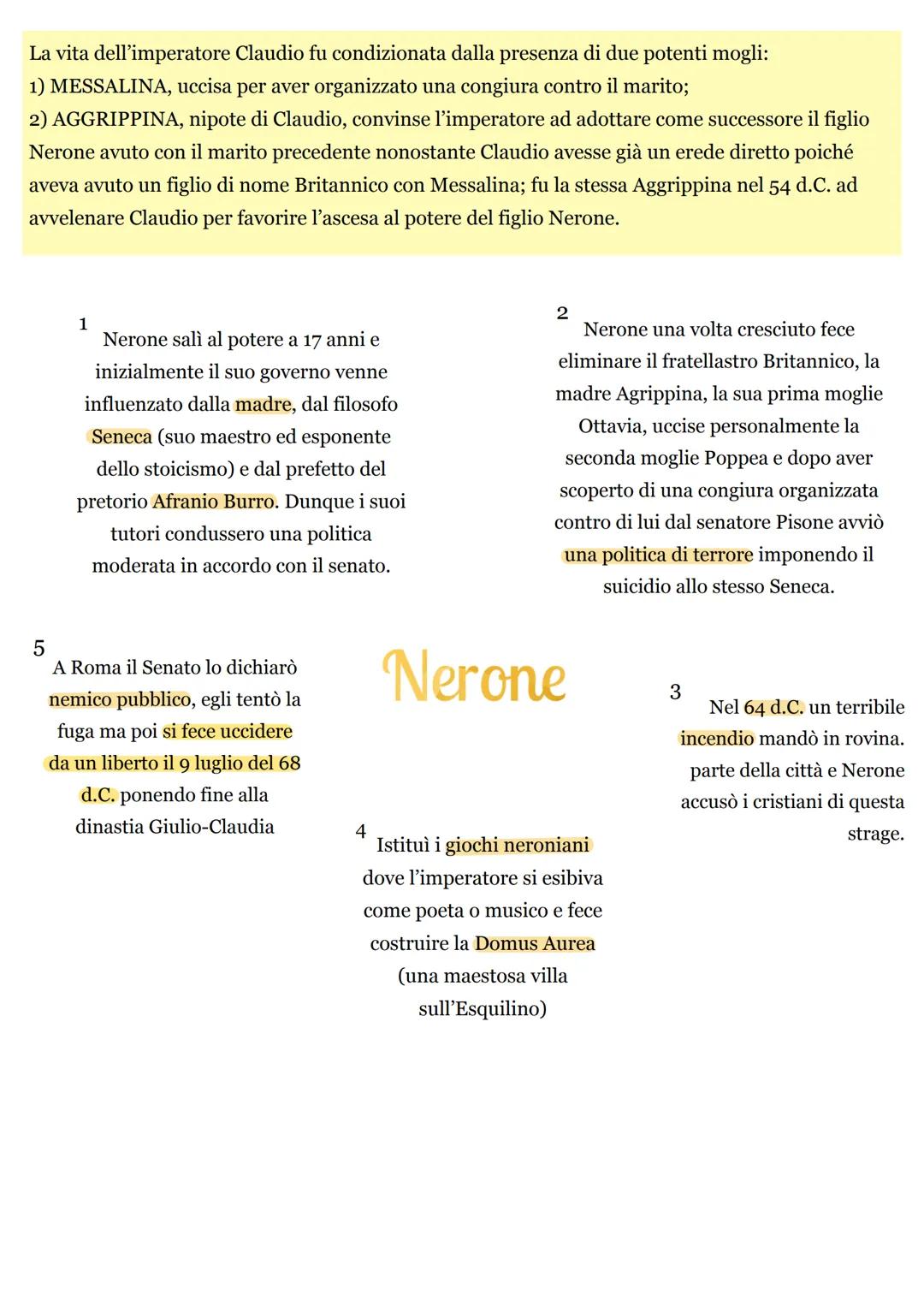 # La Dinastia Giulio-Claudia
Nell'impero dopo Augusto l'imperatore aveva grandi poteri ma la sua legittimazione dipendeva dal
Senato e la s