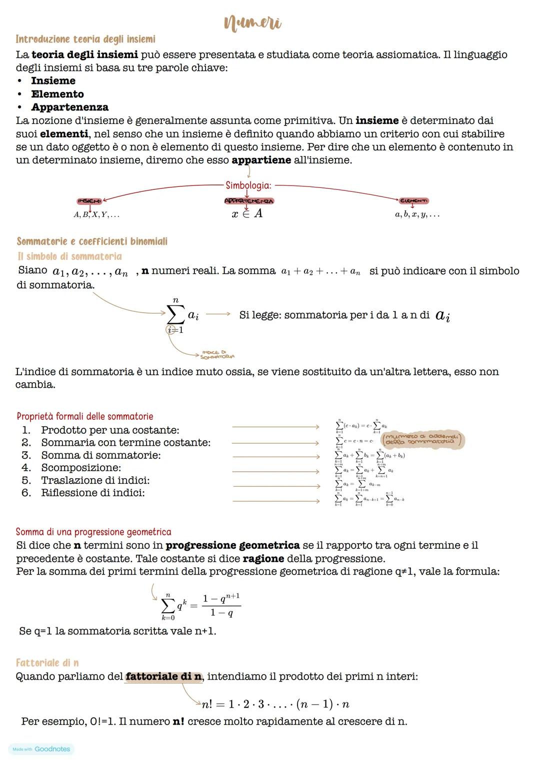 Introduzione teoria degli insiemi
Numeri
La teoria degli insiemi può essere presentata e studiata come teoria assiomatica. Il linguaggio
deg