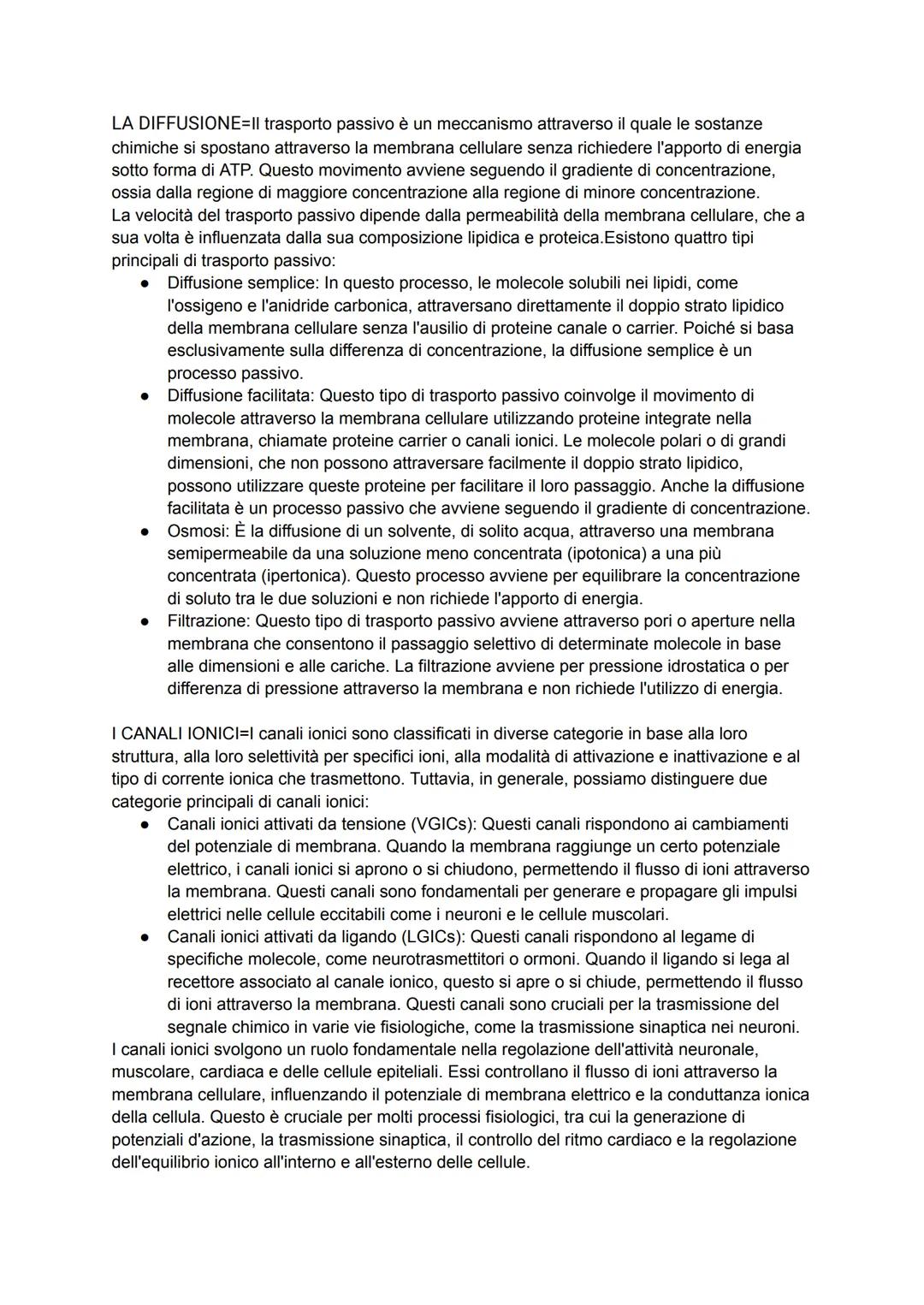 # LA MEMBRANA
Nelle cellule la membrana cellulare ha il compito di regolare il passaggio delle
molecole dall'esterno all'interno della cell