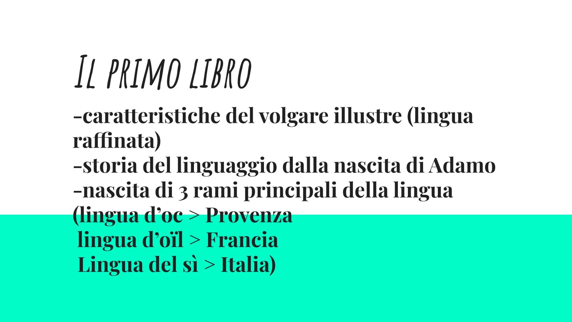 IL DE VULGARI
ELOQUENTIA CHE COS'È?
saggio sulla lingua volgare destinato ad un pubblico colto che sia
intenzionato a divulgare le sue idee