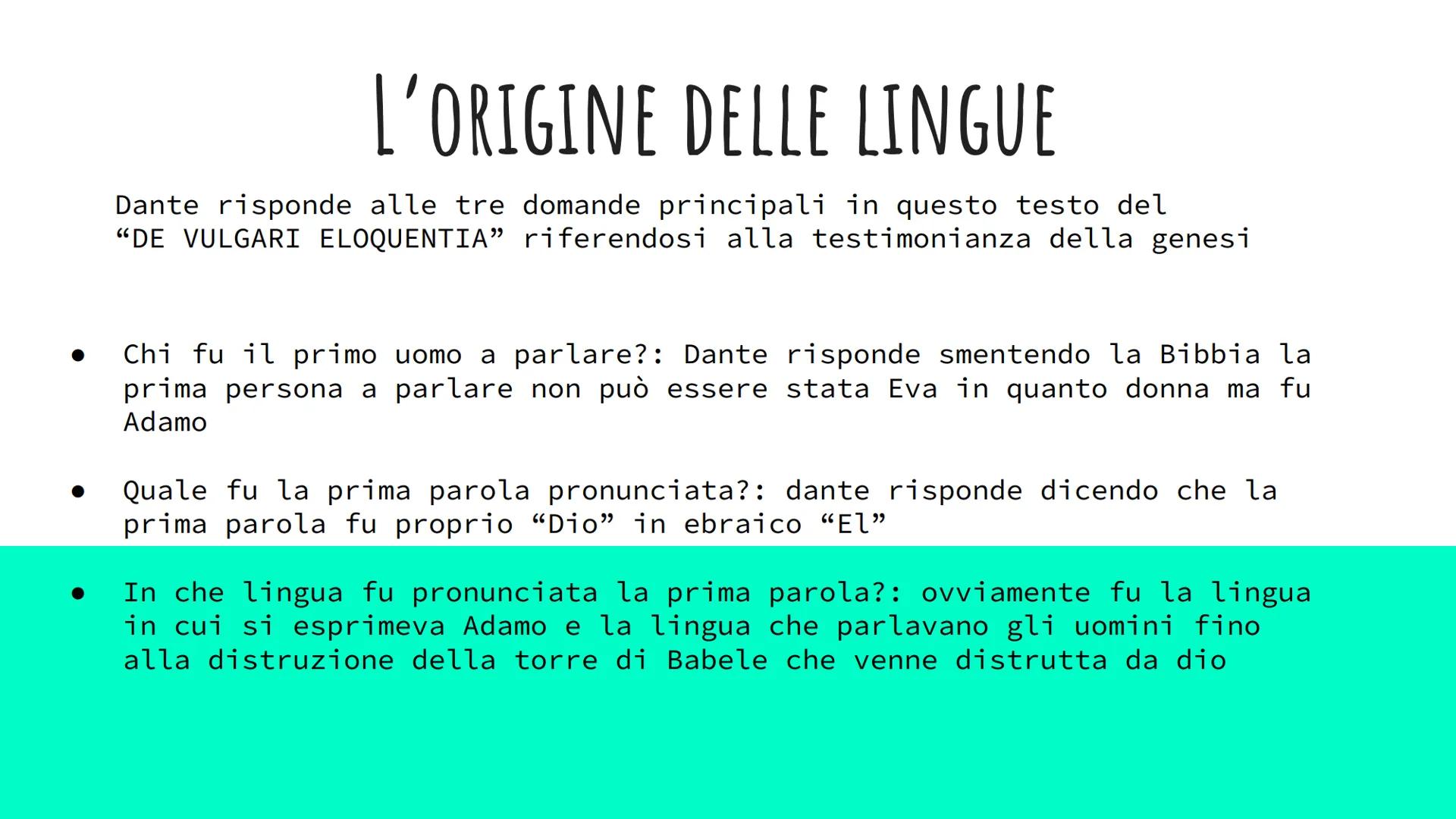 IL DE VULGARI
ELOQUENTIA CHE COS'È?
saggio sulla lingua volgare destinato ad un pubblico colto che sia
intenzionato a divulgare le sue idee