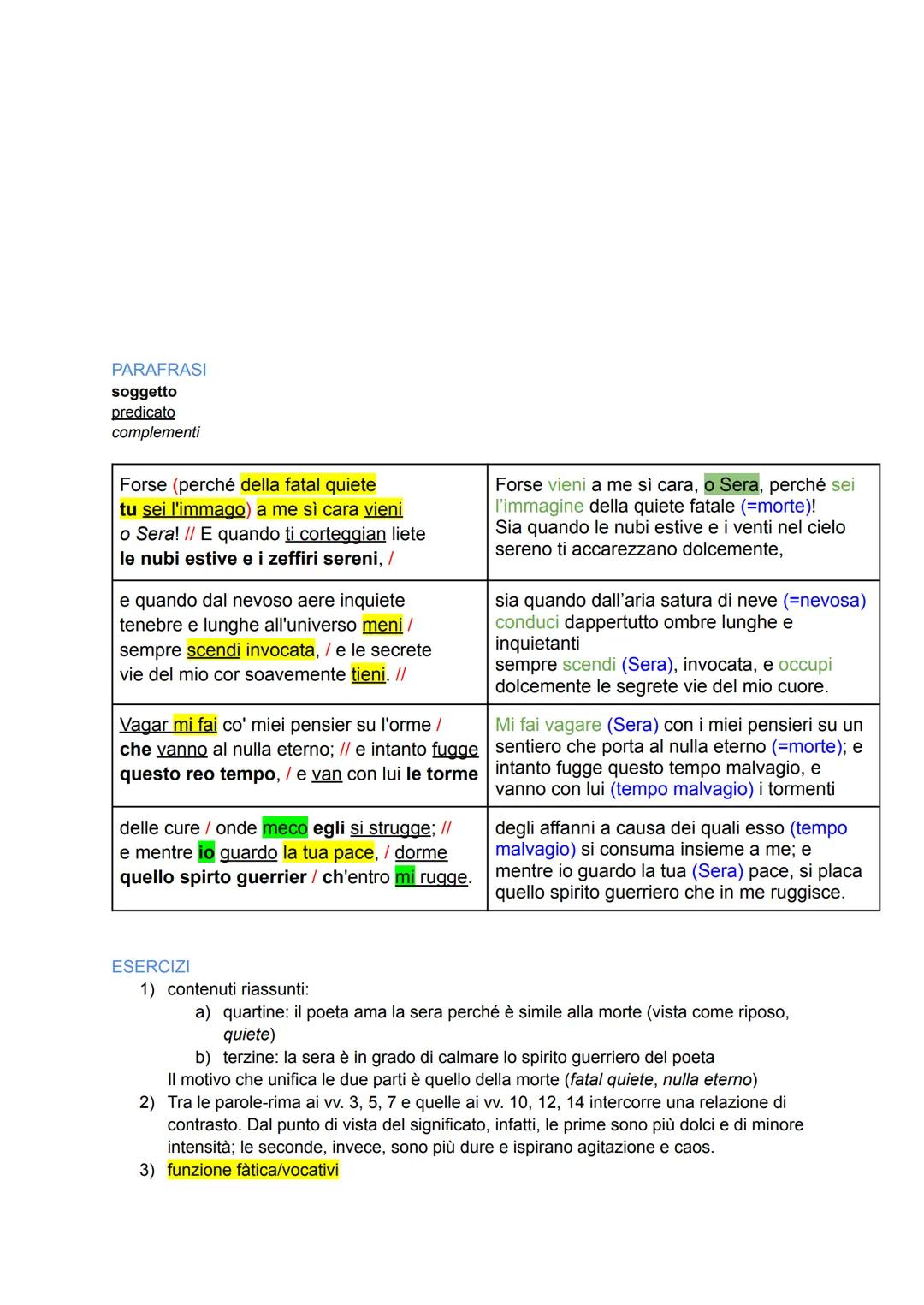 ANALISI DEL TESTO
Il tema principale della poesia è la morte che il poeta non nomina mai direttamente ma
indica attraverso due espressioni: