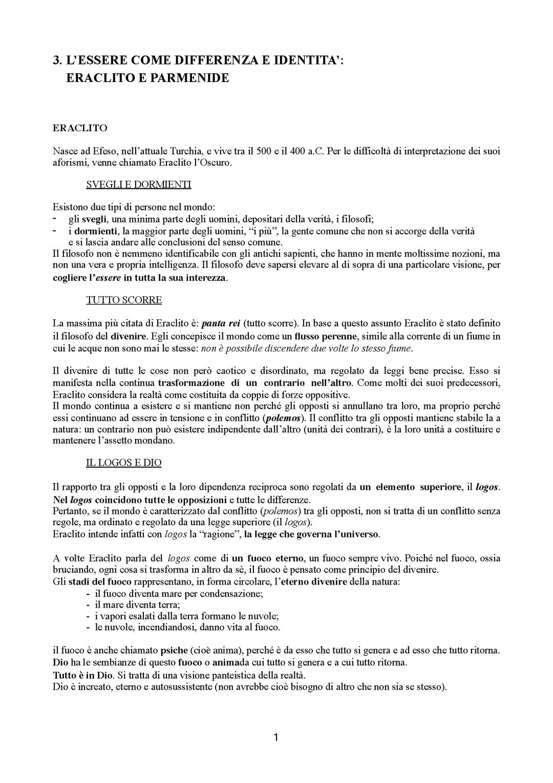 Eraclito e Parmenide