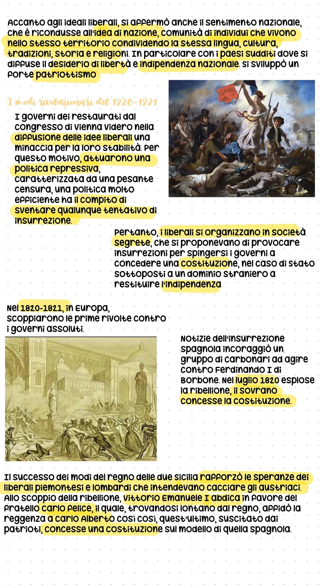 La restaurazione
Dopo la sconfitta di Napoleone e Lipsia e la sua prima abdicazione, i
rappresentanti degli stadi europei si riuniscono a vi