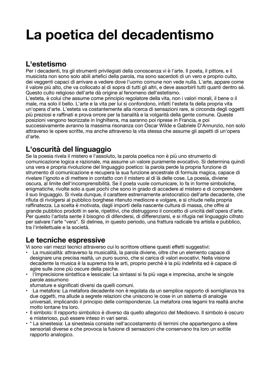 # II decadentismo
Il termine "Decadentismo", deriva dal primo verso della poesia di Paul Verlaine, intitolata
Languore, pubblicata nel 1883