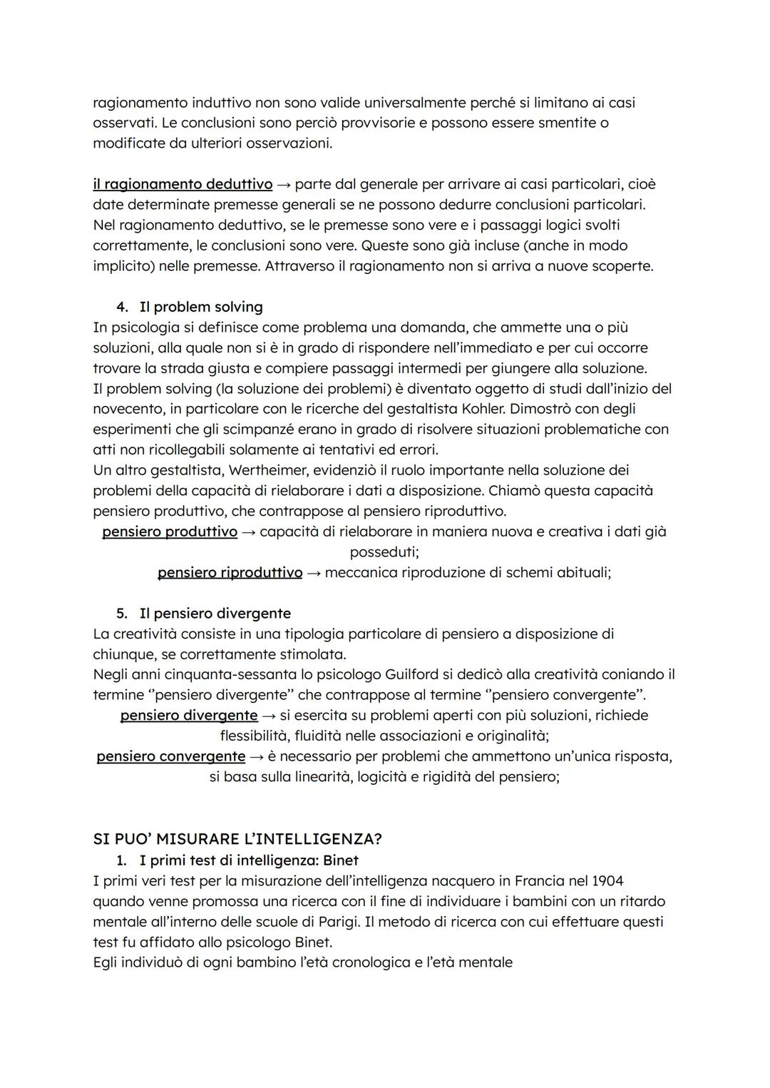 # Il pensiero e l'intelligenza
GLI ELEMENTI DI BASE DEL PENSIERO
Il pensiero è l'attività cognitiva più complessa, che si manifesta tramit